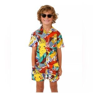 Opposuits Pikachu Big Kid Boys Pokemon 2-pc. Short Set in multi colors size 10